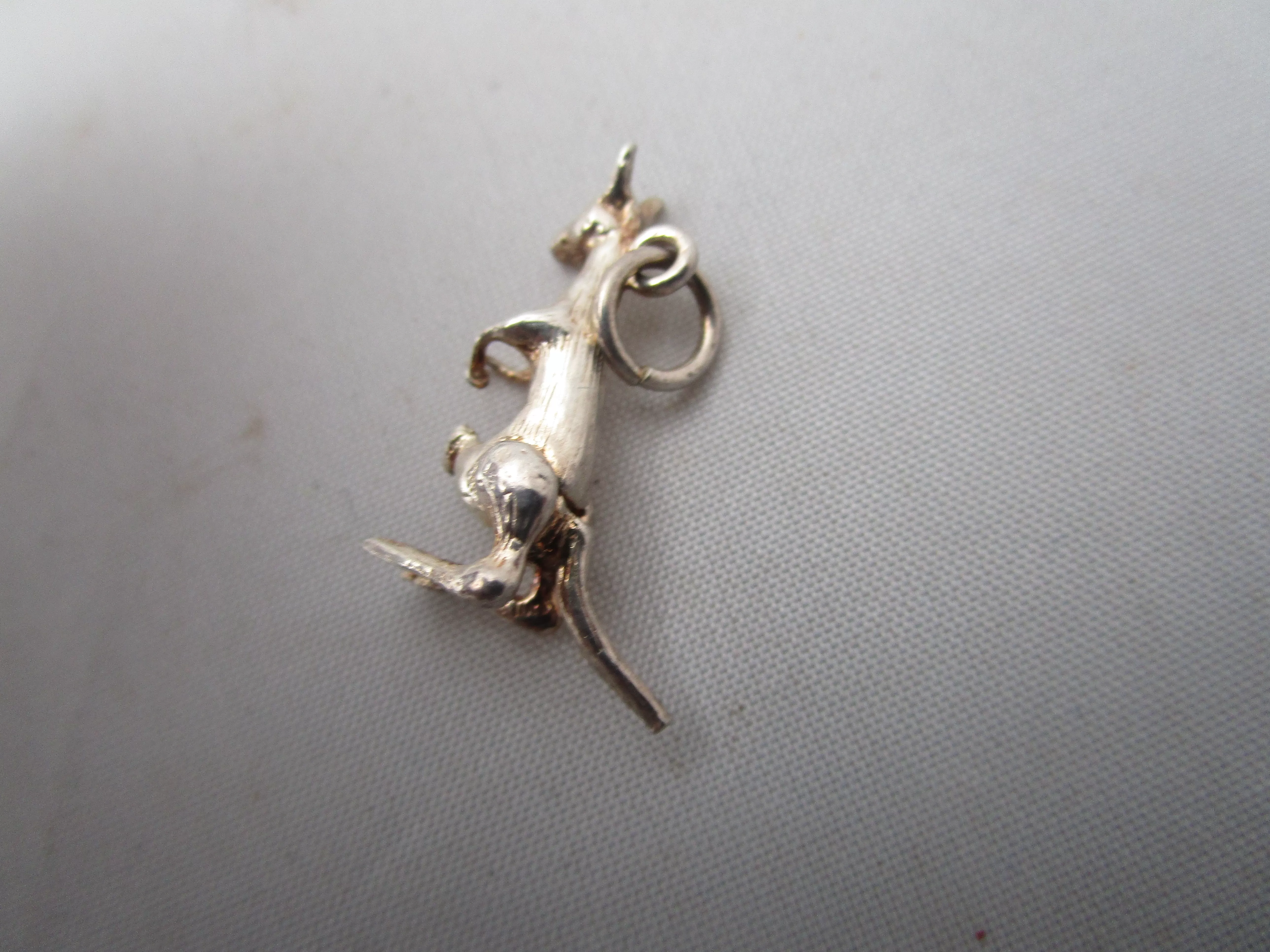 Sterling Silver Articulated Kangaroo With Joey Charm Pendant Vintage c1980