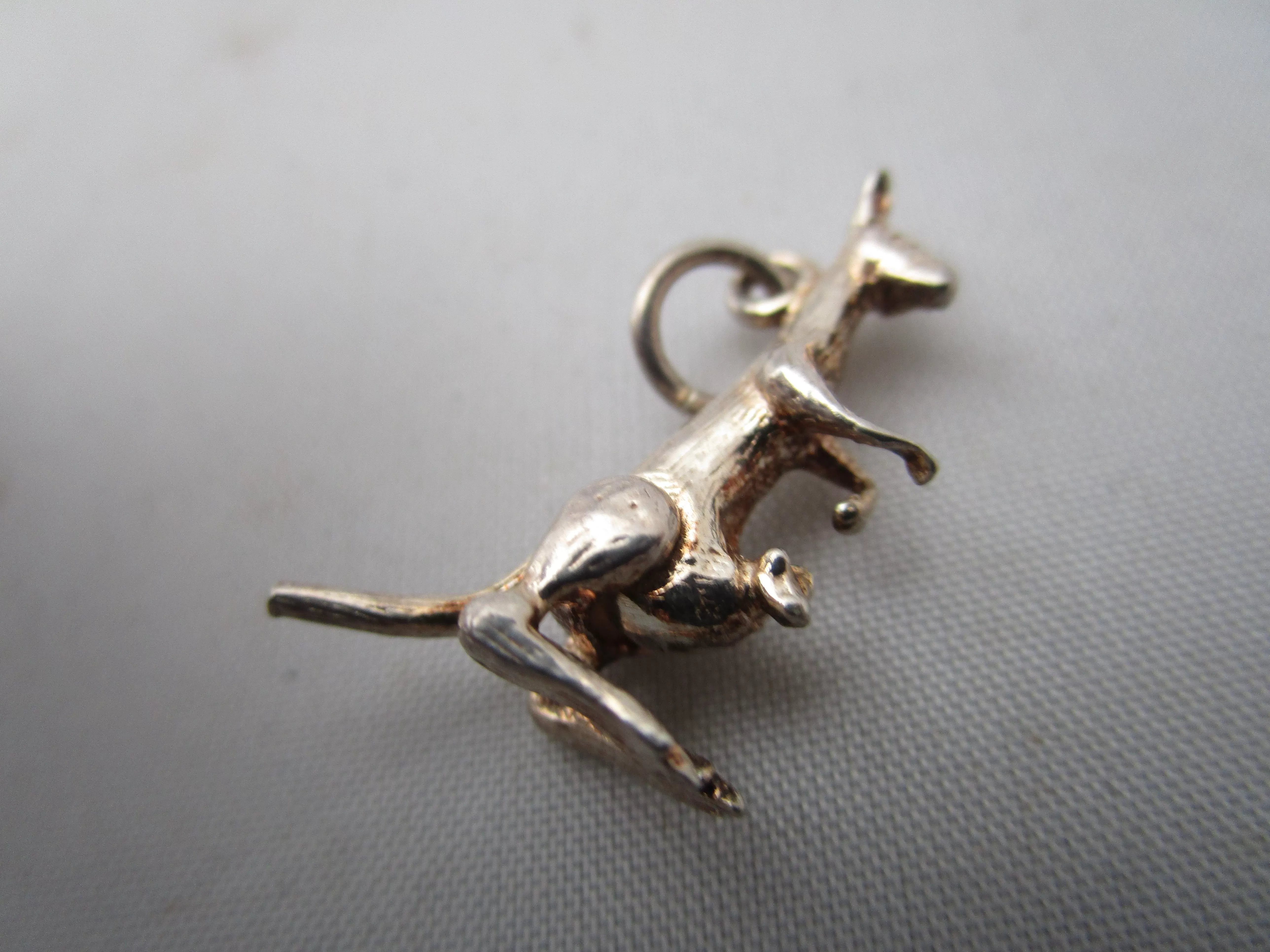 Sterling Silver Articulated Kangaroo With Joey Charm Pendant Vintage c1980