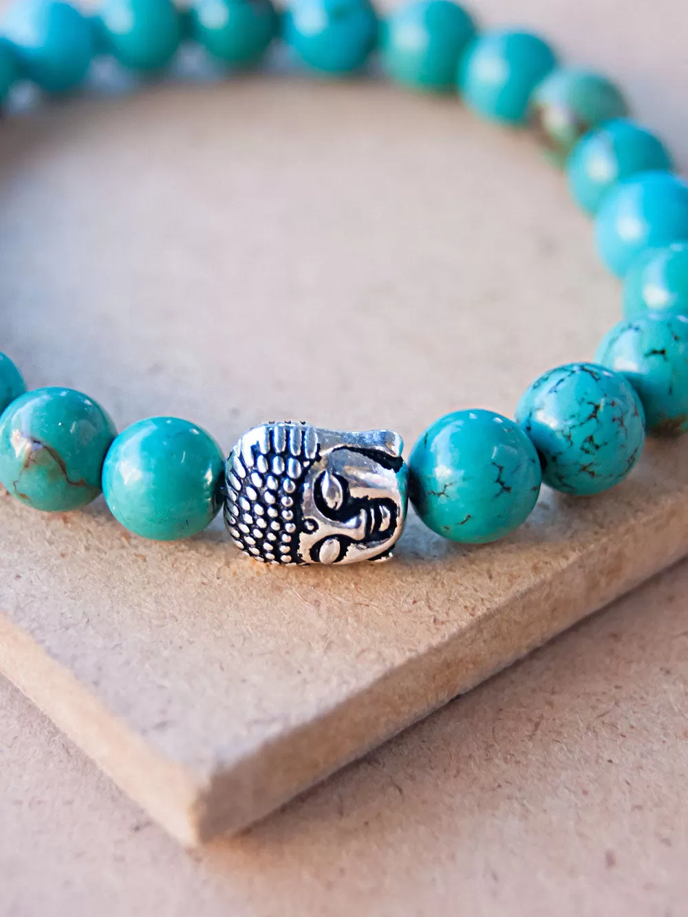 Turquoise Buddha Mala Bracelet