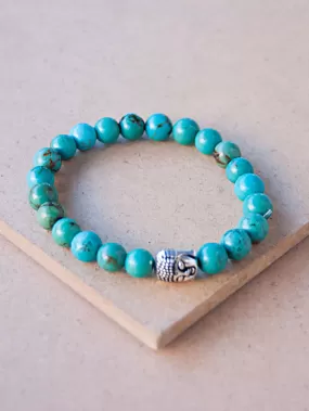 Turquoise Buddha Mala Bracelet