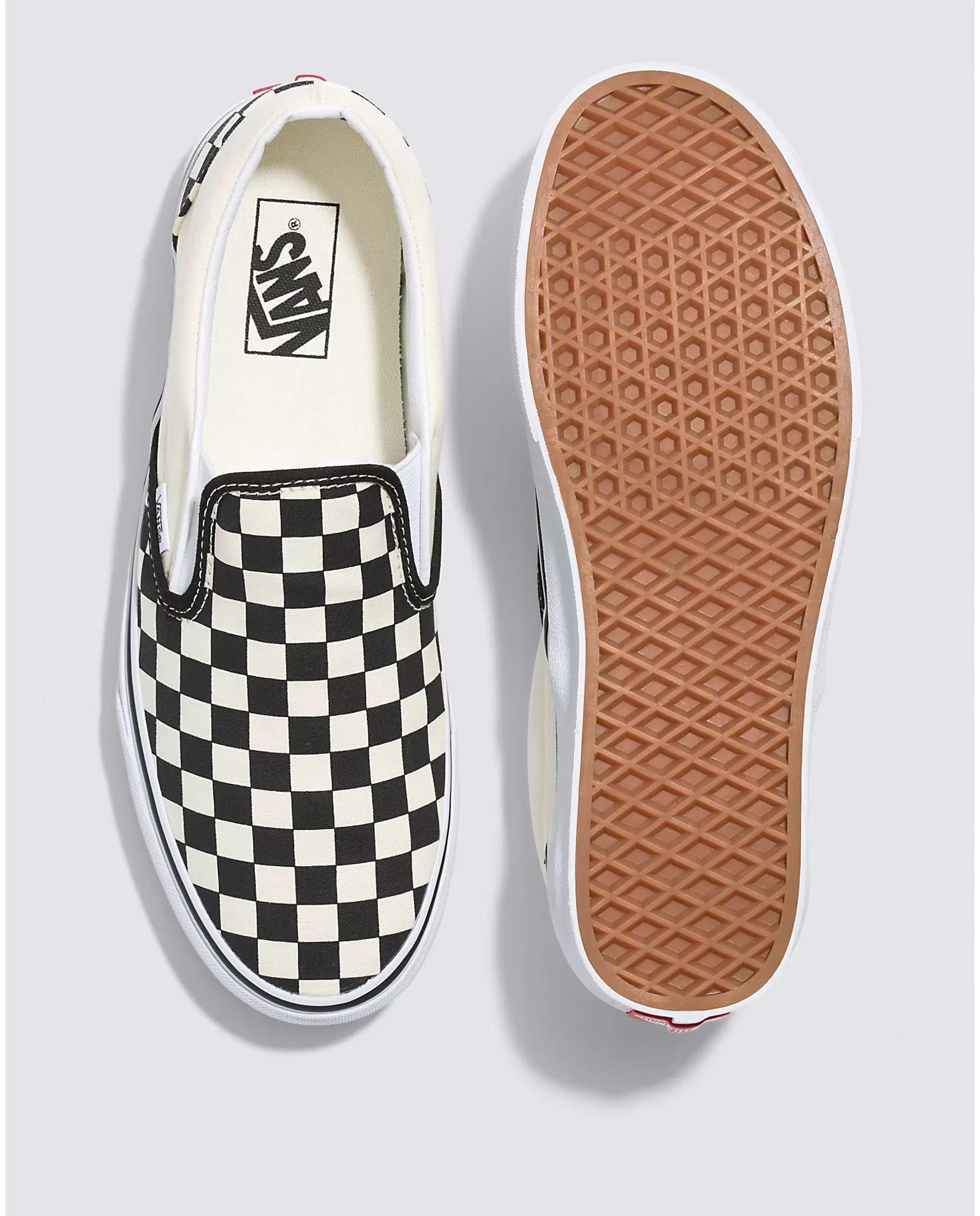 VANS UNISEX Classic Slip-On Checkerboard Shoe (Black/Off White)