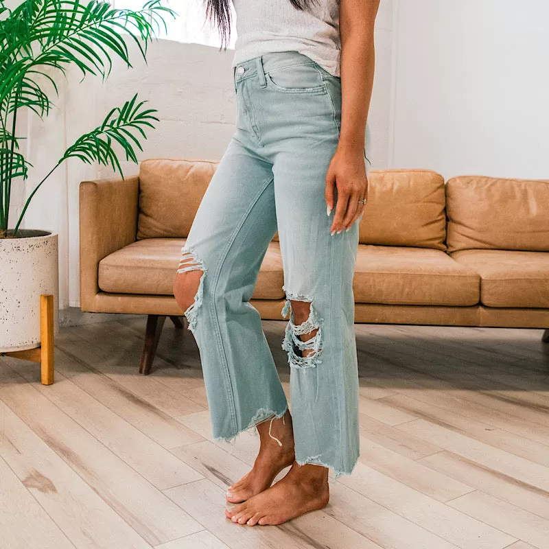 Vervet Cloud 90's Crop Flare Jeans