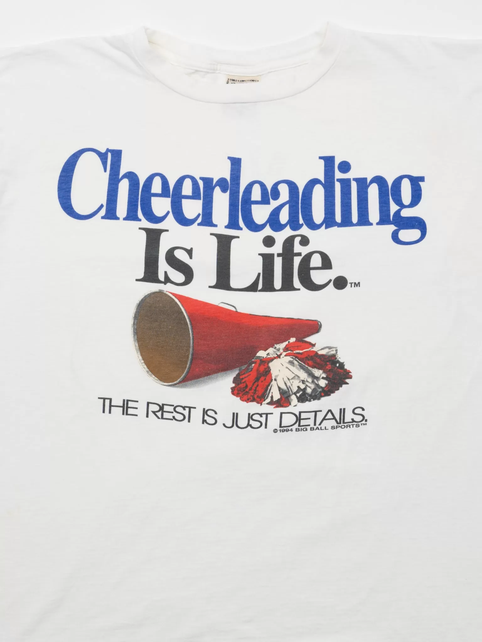 Vintage '84 White Cheerleading is Life Tee (XL)