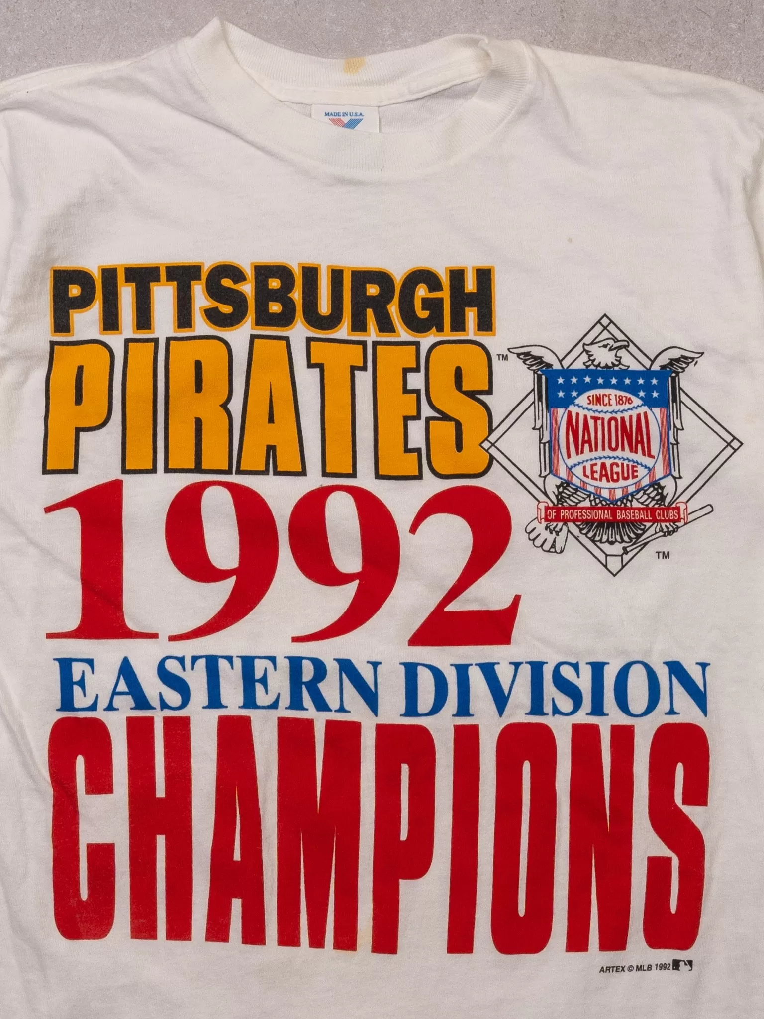 Vintage '92 Pirates Eastern Division Champ Tee (S)