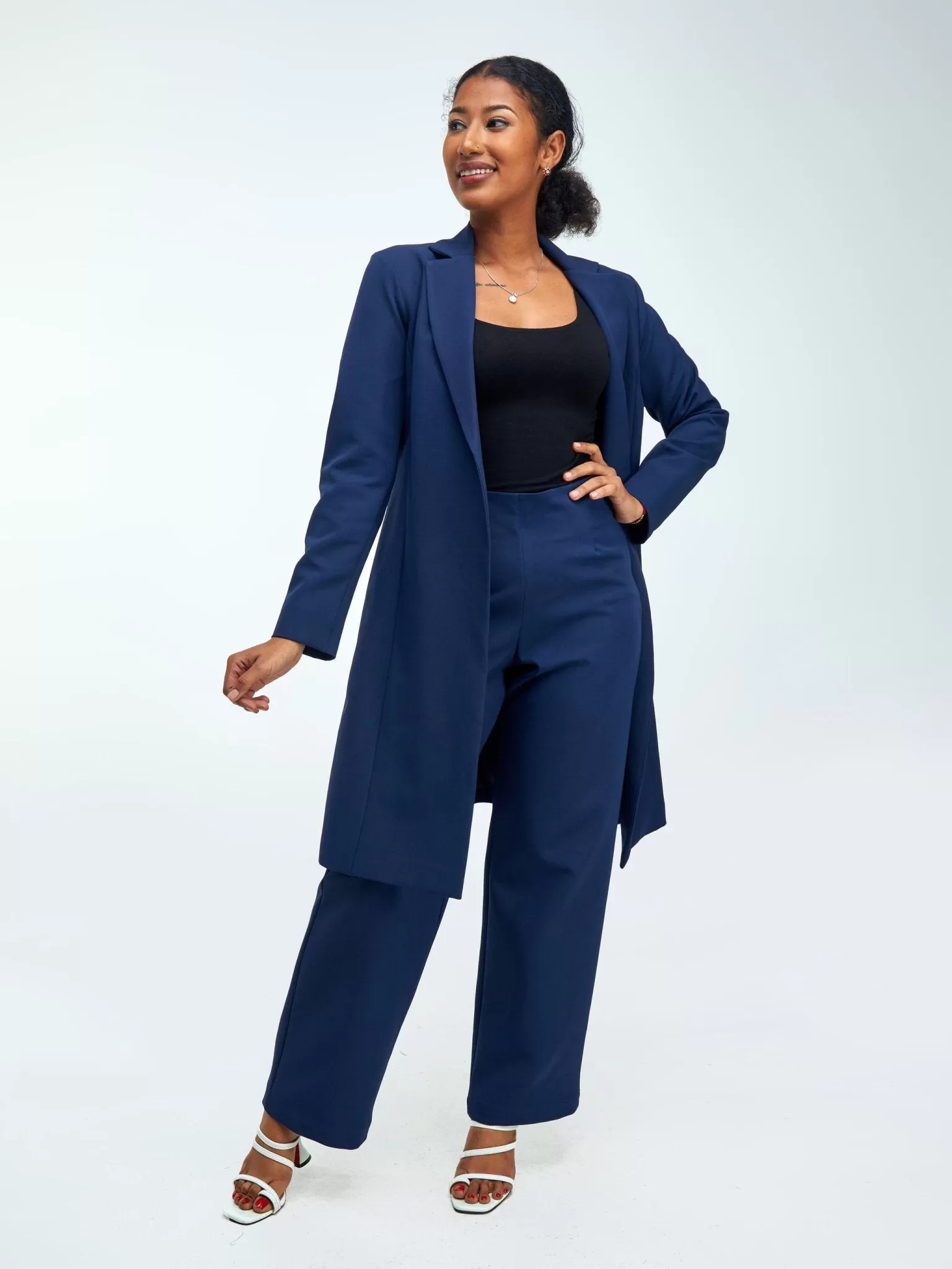 Vivo Taji Straight Leg Pants - Navy Blue