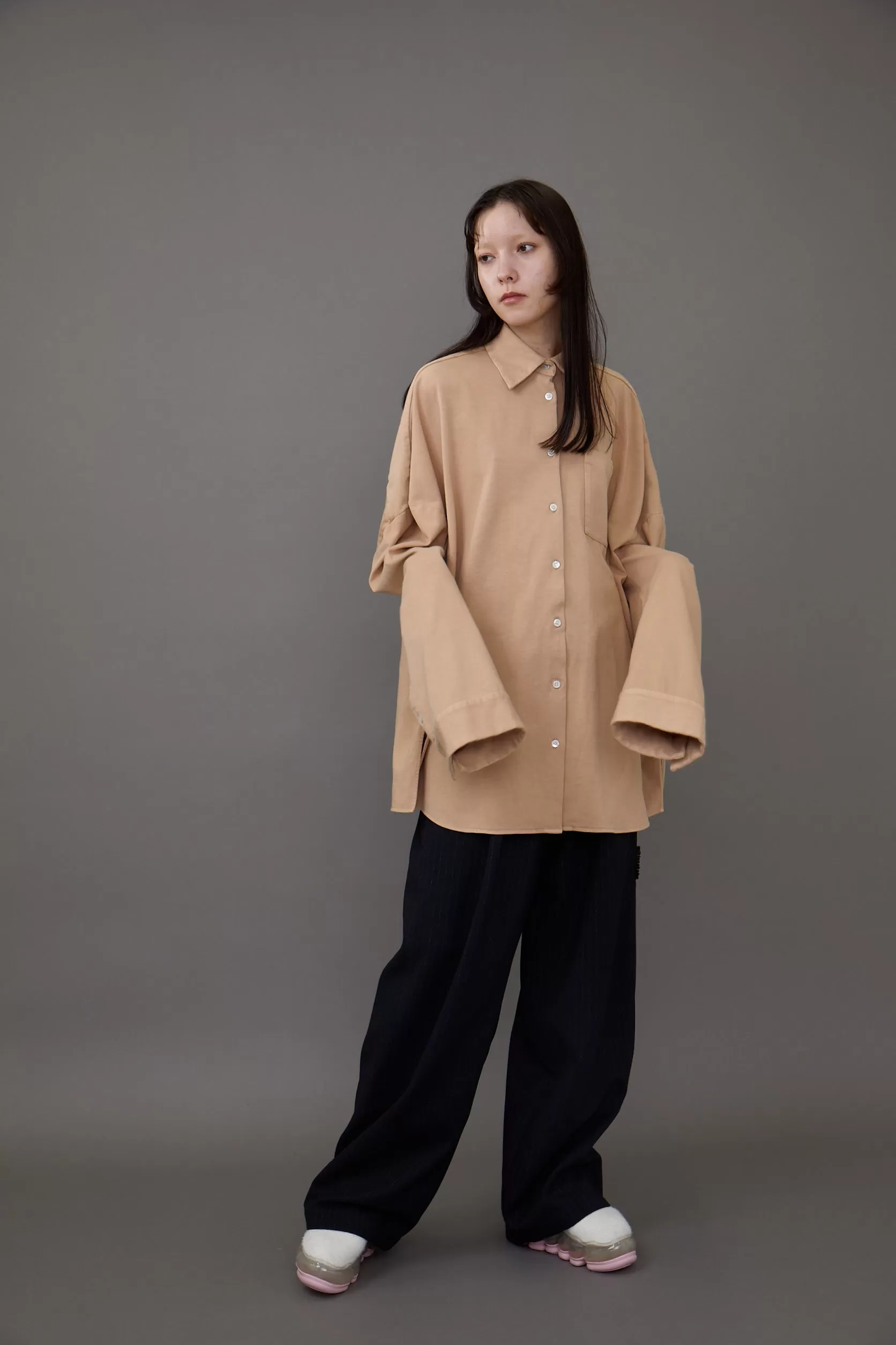 Washed Cotton Blouse / Beige