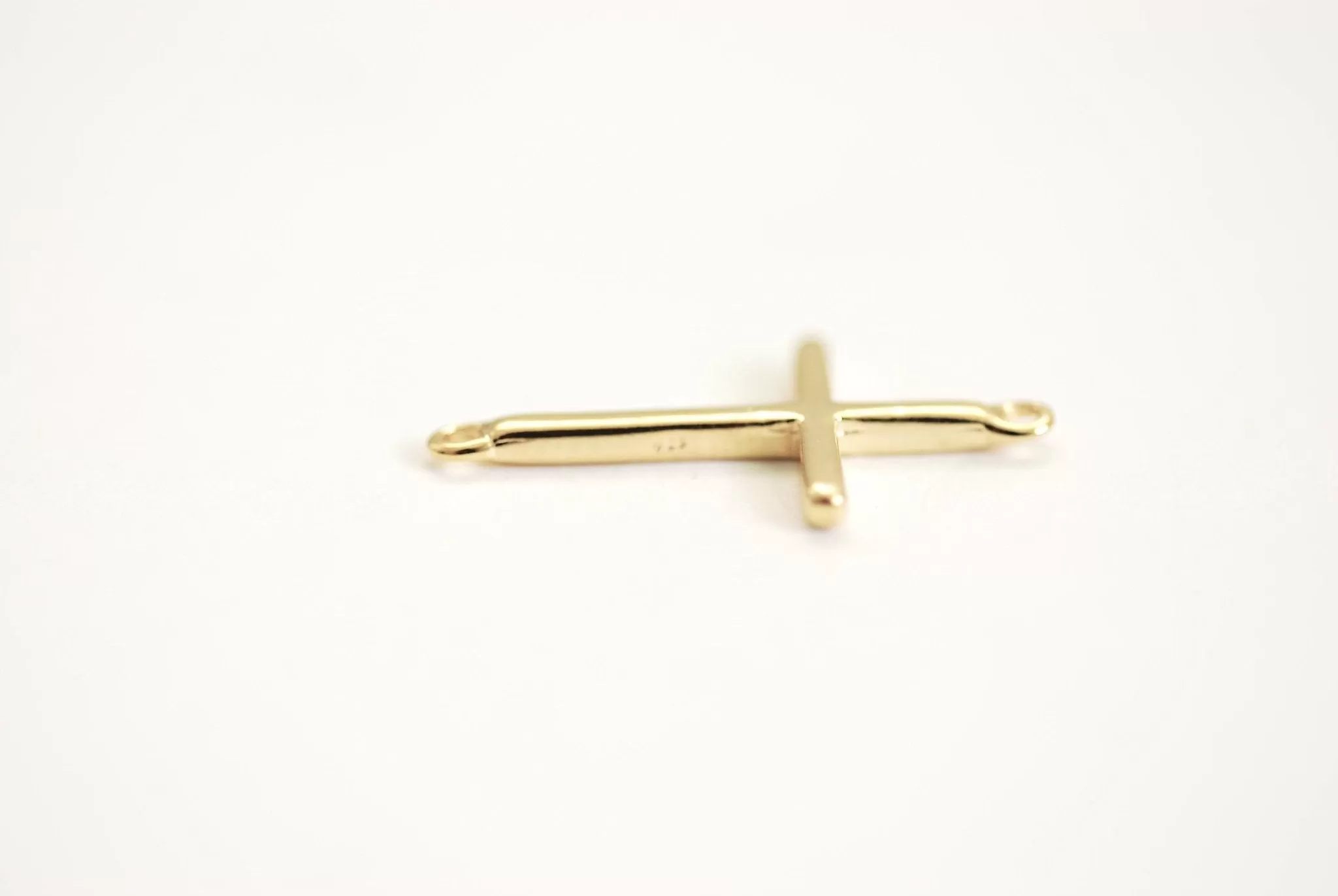 Wholesale Vermeil Gold Cross Connector Charm- Gold plated over sterling Silver, Solid 14K Gold, Spacer, Link, sideways horizontal cross, E48