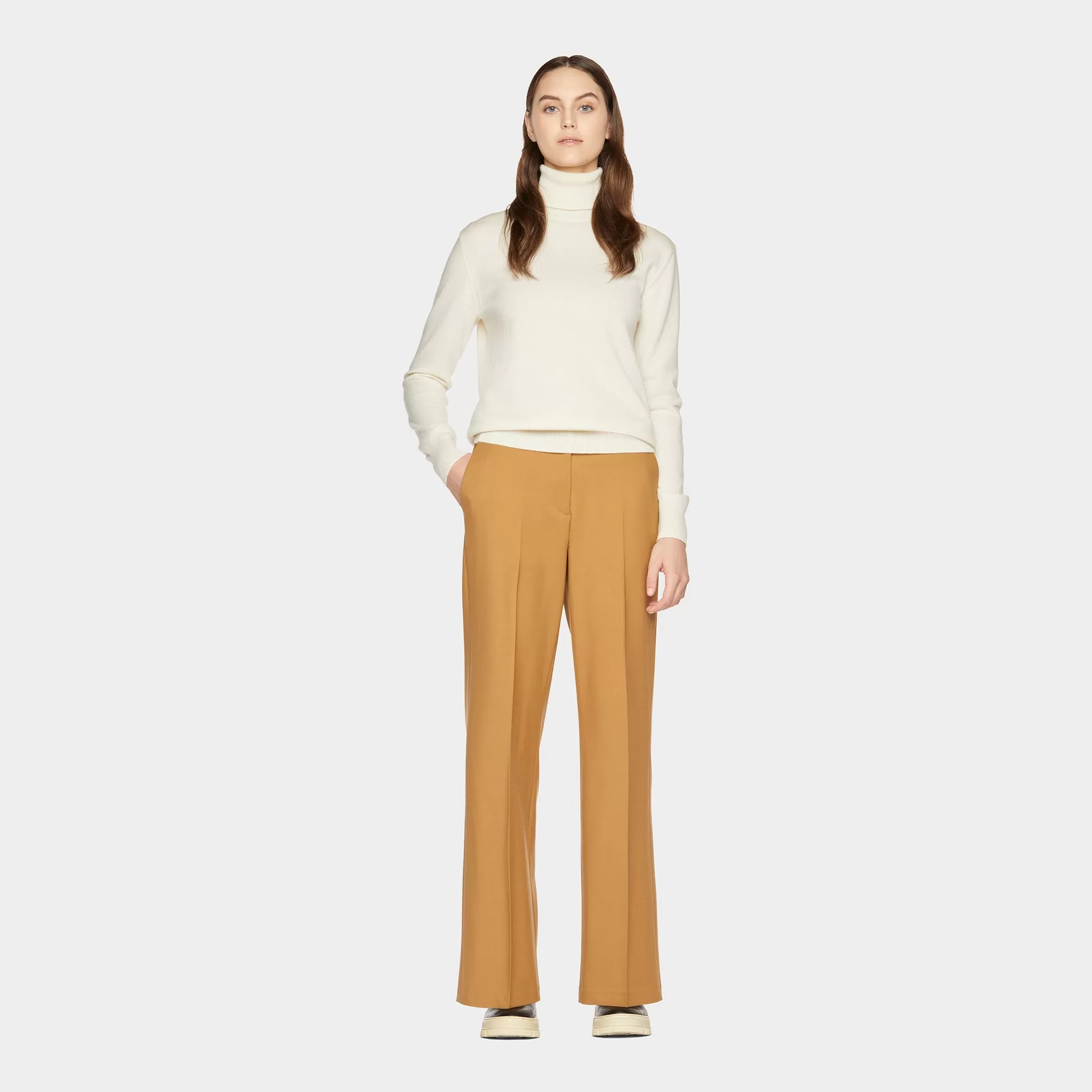 Wide Leg Wool Tech Trouser