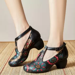 Women Autumn Retro Leather Pump Casual Shoes