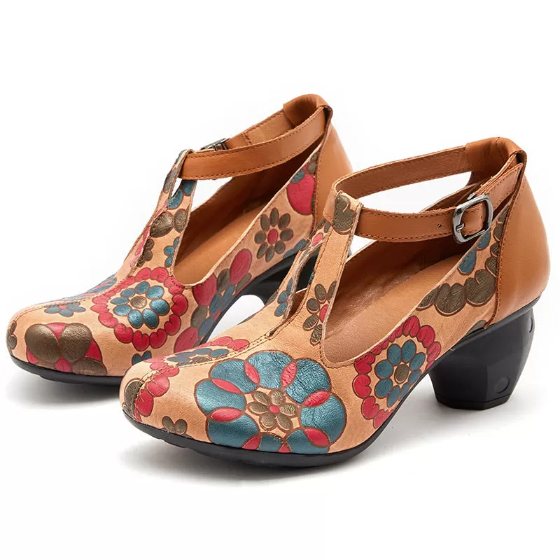 Women Autumn Retro Leather Pump Casual Shoes