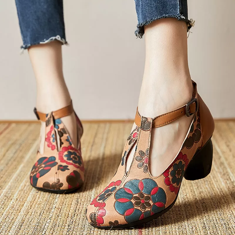 Women Autumn Retro Leather Pump Casual Shoes