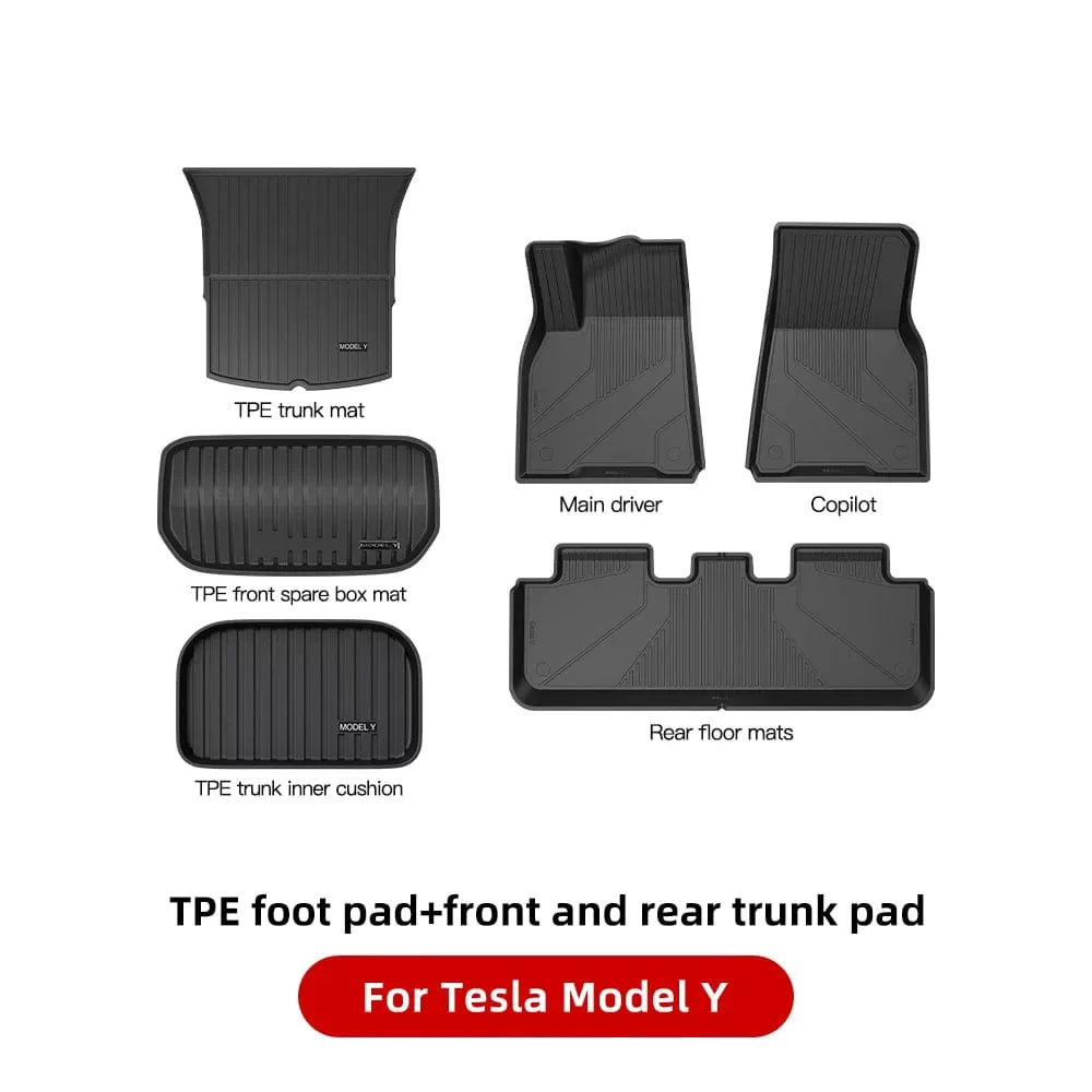 YZ For Tesla Floor Mats Model 3 Y 2021-2023 Car Four Seasons Waterproof Non-slip Floor Mat NEW  TPE Special Car Accessories