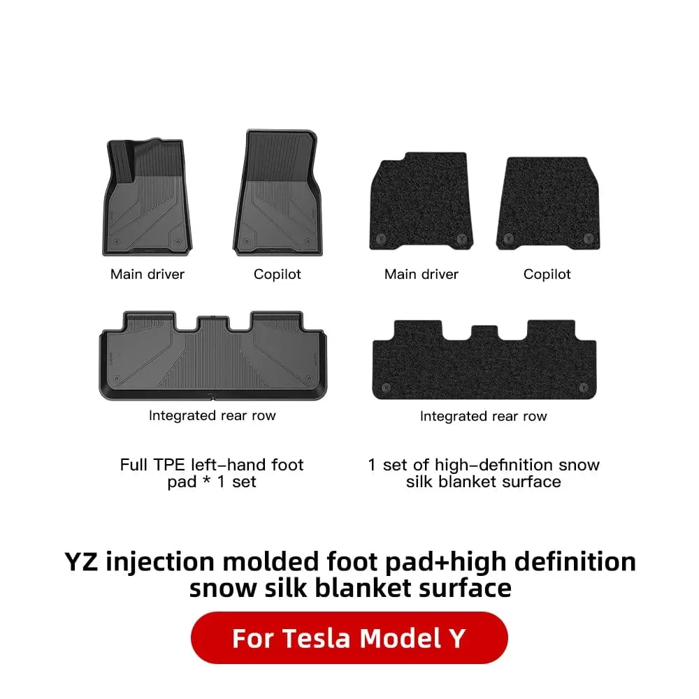 YZ For Tesla Floor Mats Model 3 Y 2021-2023 Car Four Seasons Waterproof Non-slip Floor Mat NEW  TPE Special Car Accessories