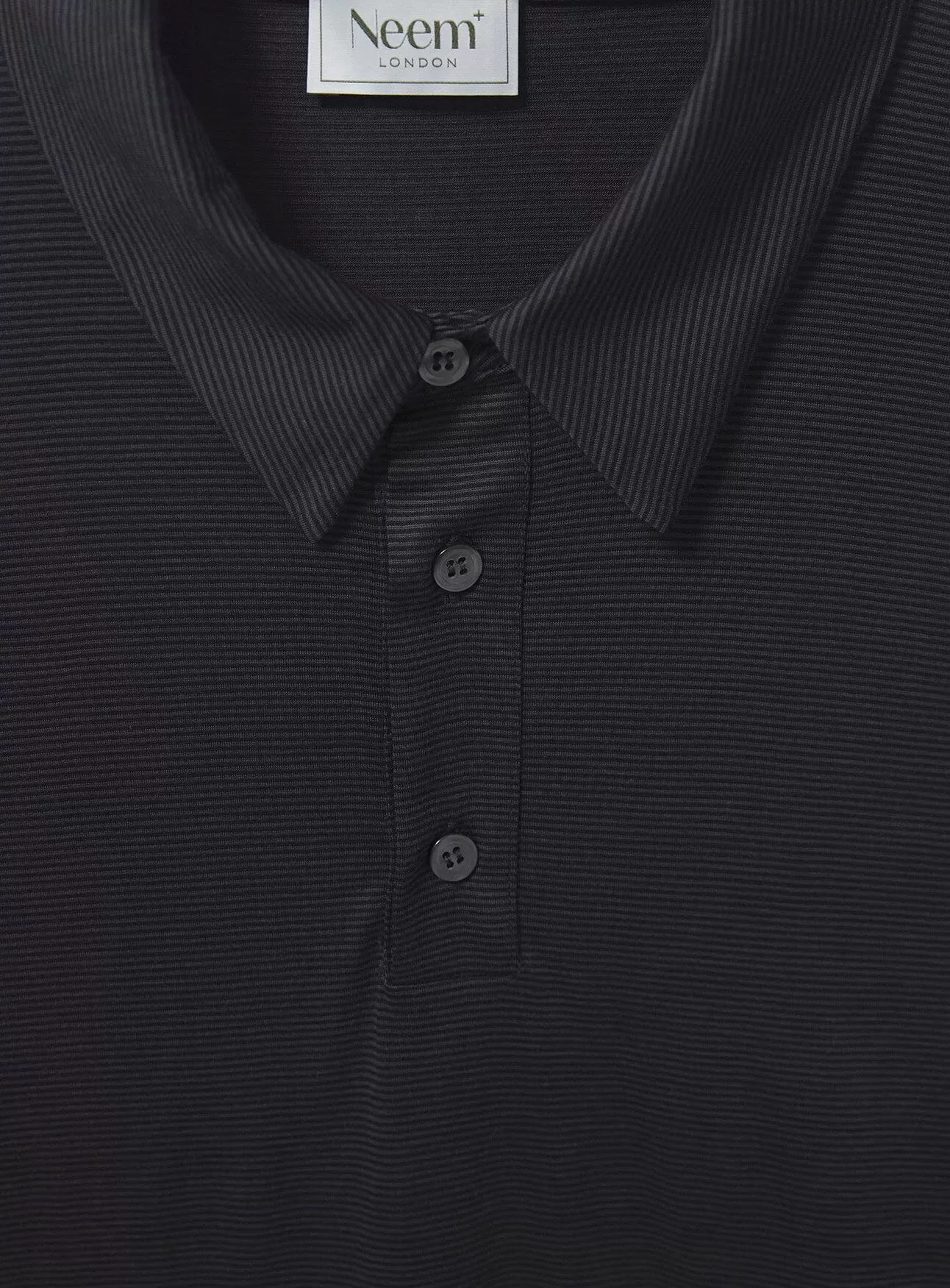 ZQ Merino Wool Black Stripe Long Sleeve Polo